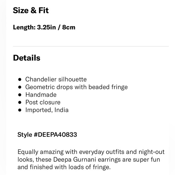 Deepa by Deepa Nysa Earrings - Picture 3 of 4